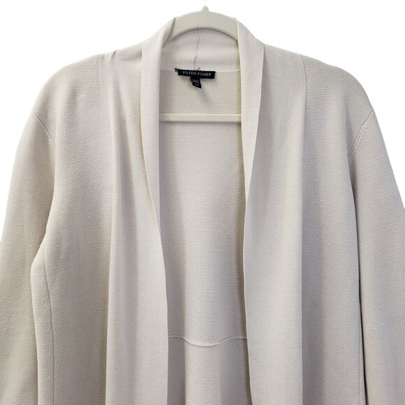 Eileen Fisher Silk Blend Open Longline Cardigan Sweater Size Small - Picture 4 of 6